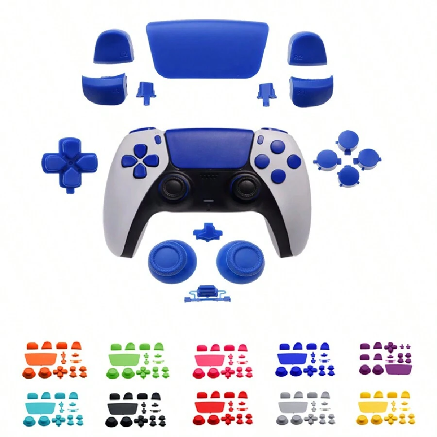 TOPWOLF Buttons Kit DIY For PS 5 Controller For PlayStation 5 PS 5 Controller Replacement DIY Button For PS 5 Controller Thumb Sticks Analog Grip Bullet Buttons Repair Kits For PS 5 Accessories PS 5 Controller L1 R1 L2 R2 Buttons Kit D-Pad Button Thumbstick Cap Replacement For PlayStation 5 PS 5 Gamepad - HS-pS5041 - View 1