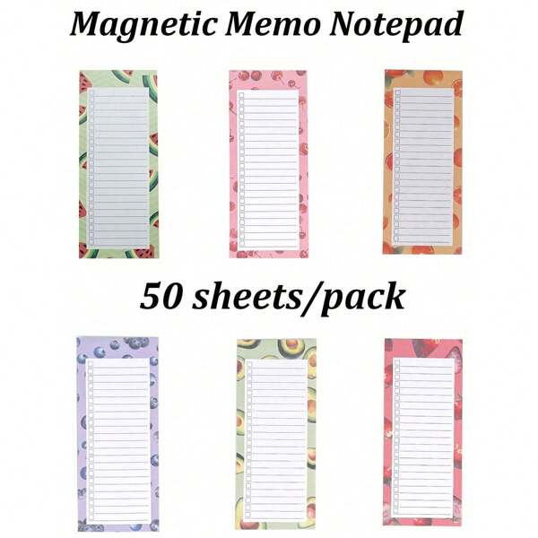 Magnetic Memo Notepad, Magnetic Shopping List Pad For Fridge Refrigerator Memo Grocery Shopping Lists Notebook For Kitchen Fridge Office Filing Cabinet Gym Locker,Large Grocery List, To-Do List, Shopping List, Reminder - Powerful Magnetic Backing, Fruit Design, Magnetic Tear-Off Note Pad, Small Notebook, Daily Planner, Check-In Note, Memo List, Task List