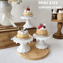 Juego de 3 piezas Soportes mini para cupcakes, exhibidor de pasteles pequeños para macarons, chocolates, postres, bodas, cumpleaños, baby shower, suministros para meriendas, fiesta rosa, blanco