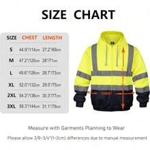 ANSI Class 3 High Visibility Reflective Hooded Sweatshirt - Men's Safety Pullover For Work, Construction & Outdoor Safety - Zip-yellow/Navy - View 5