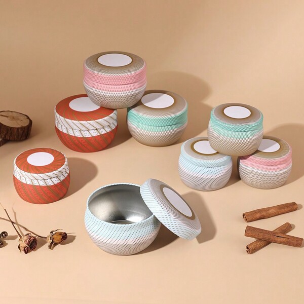 4pcs 4oz/8oz Candle Aromatherapy Tins With Lids Candle Containers For Making Candles - Elegant Metal Candle Jars In Bulk For Candle Making Candle Supplies For DIY Candle Making