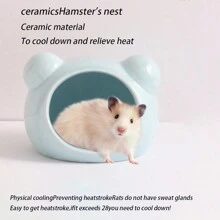 1pc Mini Ceramic Pet Sleeping Nest, Hamster House Cave For Cooling In Summer, Suitable For Baby Hamsters, Roborovskii Hamsters (Product Size: Approx. 8.5x8.5x6.5cm, Entrance Diameter: Approx. 5.2cm) - Multicolor - View 2