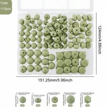 110PCS/盒硅胶珠同色系列各种尺寸圆珠扁豆珠多面体组合珠和珠子用于制作珠宝、DIY 手链、项链、耳环、钥匙扣、手机挂件和派对礼品配件 - 彩色 - 查看 14