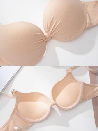 4 piezas de sujetadores con soporte elástico y cobertura total, sin costuras y sexy para mujeres