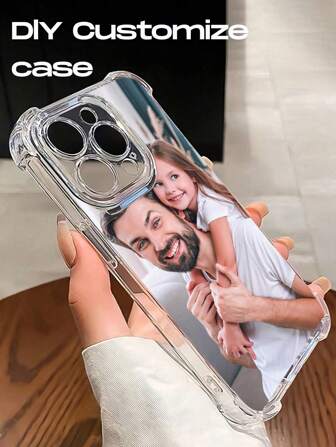 1pc Customizable Shockproof Phone Case / DIY Photo Printing Phone Case, High-Definition UV Printing, Compatible With Apple 11/12/13/14/15/16/Pro Max, Galaxy, Redmi, OPPO, Honor,Customized Phone Cases,Street Casual Chic,2025 Halloween Accessories,Cell Phones & Accessories