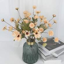 2PCS/6PCS(2种) 人造康乃馨花洋甘菊、雏菊、向日葵花束，母亲节情人节礼物家居花瓶装饰、餐厅、卧室、插花、婚礼、新娘手捧花、腕花、胸花DIY材料、生日派对装饰材料、新年礼物 - 香檳色 - 查看 4
