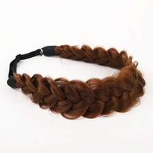 Woven Synthetic Hair Extensions, Natural Hair Extensions, Suitable For Braiding, Wide Fishbone Thigh Braided Elastic Loose Hair Band For Girls