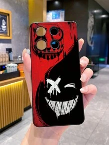 1个防震阴阳恶魔图案手机壳，兼容苹果/三星/Infinix/红米/OPPO/vivo/Realme，防水防摔防刮，国际版，非国内版 - 黑色 - 查看 3