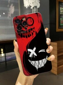 1个防震阴阳恶魔图案手机壳，兼容苹果/三星/Infinix/红米/OPPO/vivo/Realme，防水防摔防刮，国际版，非国内版 - 黑色 - 查看 2