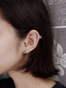 1 chiếc khuyên tai sụn mũi tên bằng thép không gỉ đa năng hình mũi tên công nghiệp xỏ khuyên tai cho nam nữ trang sức cơ thể - bông tai mũi tên - Xem 4