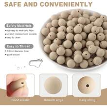 30 peças/20 peças 12mm/15mm Contas de Silicone, Usadas para Fabricação de Chaveiros, Contas Solta de Silicone para Fabricação de Pulseiras e Colares, e Contas de Silicone Circular para Canetas