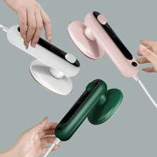 1 pieza Vaporizador de ropa portátil de mano mini eléctrico, plancha de vapor para el hogar y viajes, giratoria, para ropa húmeda y seca, color aleatorio