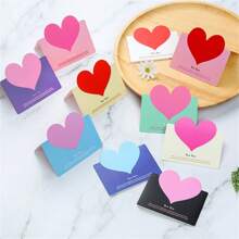 10pcs Random Color Valentine's Day Greeting Cards Set - Holiday & New Year Theme Design, Suitable For Valentine's Day, Party, Wedding Card Seasons Blessings