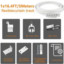 1 Set Of Flexible PVC Curtain Tracks, Shower Curtain Tracks, And Curtain Decoration Tracks That Are Easy To Install. Multiple Forms Of Shower Curtain Tracks, Curtain/Shower Curtain Track Accessories, And Shower Curtain Rods Are Available Home Bathroom Decor Fall Decor Bathroom Accessories Back To School