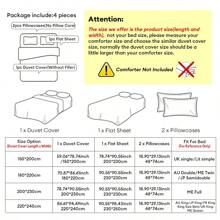 4入組/套，紫色鬱金香印花微纖維蘆薈親膚透氣床單套裝（1被套，1床單，2枕套），不含內芯 - 軍綠色 - 查看 3