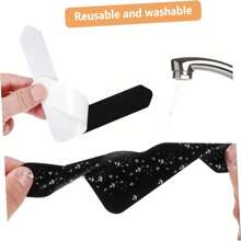 4/20/40 PCS Rug Tape, Reusable Washable Carpet Tape, Double Sided Non-Slip Rug Pads For Hardwood Floors, Rug Stoppers For Area Rugs, Black - Black - View 3