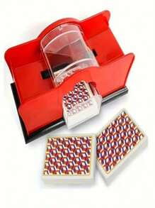 1 Pc Premium Handheld Poker Shuffle Machine- Durable High Index Plastic For 2/4/6 Decks Of Cards - Ideal For Family And Party Games, Suitable For Everyone, Perfect For Holidays Such As Valentine's Day, Easter, Thanksgiving, And New Year's - Multicolor - View 5