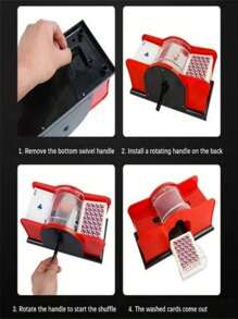 1 Pc Premium Handheld Poker Shuffle Machine- Durable High Index Plastic For 2/4/6 Decks Of Cards - Ideal For Family And Party Games, Suitable For Everyone, Perfect For Holidays Such As Valentine's Day, Easter, Thanksgiving, And New Year's - Multicolor - View 6