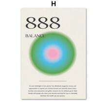 1 pieza Póster de arte de números angelicales de estilo moderno,impresiones de arte de gradiente de color estético, pintura en lienzo vintage para decoración de pared del hogar sin marco