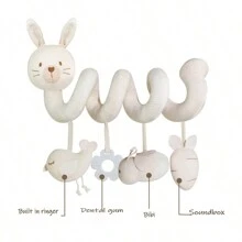 1 件螺旋婴儿床玩具，内置舒缓功能，适合婴儿推车和新生儿复活节礼物 - 兔子嬰兒車掛件 - 查看 1