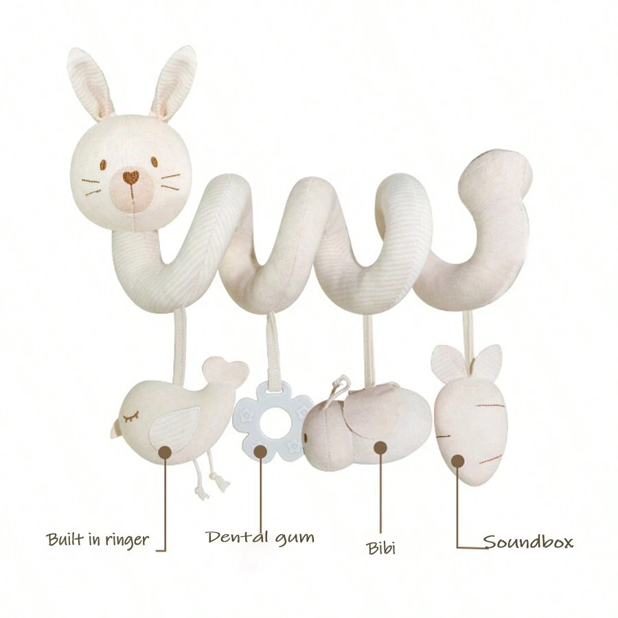 1 件螺旋婴儿床玩具，内置舒缓功能，适合婴儿推车和新生儿复活节礼物 - 兔子嬰兒車掛件 - 查看 1
