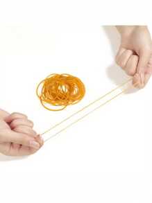 100pcs Strong Elastic 38mm Diameter Yellow Multi-Purpose Rubber Bands, Durable Natural Rubber, Suitable For Office, School And Home Use Back To School