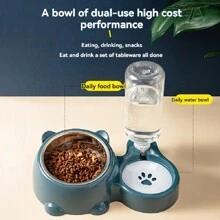 2-In-1 Elevated Tilted Pet Feeder With Stainless Steel Food & Water Bowls, Protects Pets Neck And Promotes Safer Eating & Drinking - Multicolor - View 7