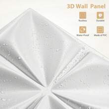 Aadesh 3D PVC Plastic Wall Panels, Suitable For Interior Wall Decoration, Waterproof And Heat-Resistant, With Grooved Texture. Ideal For Living Rooms, Halls, Bedrooms, Hotels, Offices, Game Rooms, And TV Accent Walls. 30cm * 30cm (Includes Installation Accessories). - S106 trắng - Xem 9