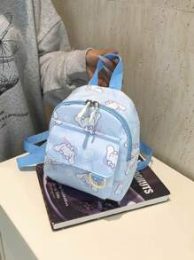 Sanrio Zaino stampato con personaggi dei cartoni animati Hello Kitty, Kuromi, Cinnamoroll, un pezzo, borsa da viaggio casual per donne