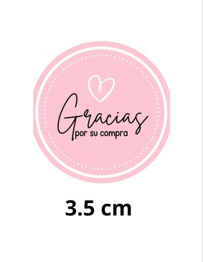 120 etiquetas circulares gracias por tu compra etiquetas adhesivas