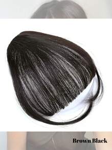 合成自然额头假刘海空气刘海假发女款真人漫画齐刘海隐形假发合成空气刘海假发女式迷你假刘海黑棕色假发接发 - 黑色 - 查看 22