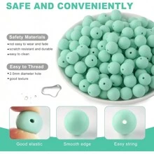 30 peças/20 peças 12mm/15mm Contas de Silicone, Usadas para Fabricação de Chaveiros, Contas Solta de Silicone para Fabricação de Pulseiras e Colares, e Contas de Silicone Circular para Canetas