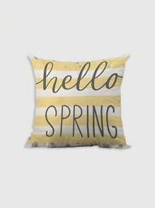 Juego de 4 / 1 funda de almohada de lana suave y cómoda con diseño impreso de conejito y huevo de Pascua, con cremallera invisible para la sala de estar o el sofá, sin relleno