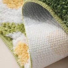 1PC 19.69*31.50in/23.62*47.24in Rustic Super Soft And Absorbent Faux Cashmere Moss Irregular Shape Carpet, TPR Rubber Non-Slip Backing, Home Living Room Bedroom Bathroom Entrance Decorative Floor Mat, Machine Washable