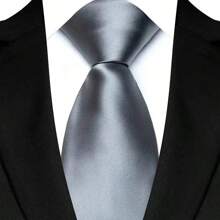 GOADAFOO Cravatta di lusso da uomo da 8 cm, colore grigio argento, con puntini, righe e tinta unita, cravatta damascata intessuta per uomo, sposo, affari, matrimonio e festa