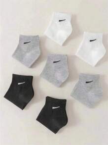 1/12 Pairs Women Short Socks, Black White Grey - Multicolor - View 3