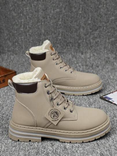 Cizme noi de iarnă pentru bărbați de mărime plus mare, cu talpă groasă, căptușite termic, cizme de zăpadă calde, pantofi casual înalți, cizme de călărie din piele