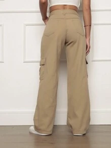 Women's Wide Leg Cargo Jeans Pants Casual Fashion Blogger