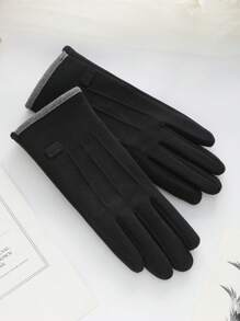 1 Pair Outdoor Sports Cycling Hiking Thermal Lined Gloves, Windproof & Warm For Men And Women In Winter - Multicolor - View 11