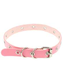 1pc Gothic Style Choker Necklace Adjustable, Pink Series Collar For Valentine's Day Party, Suitable For Women's Daily, Festival, Party, Christmas, Valentine's Day, Carnival Fashion Accessories Gift,Mom,Mother,Mother's Day,Gift - Pink - View 11