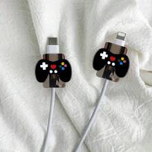 2pcs Video Game Controller Design Cable Protectors, Cord Organizers, Data Cord Protective Sleeves Charger Protector - Multicolor - View 2