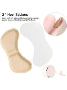 3 对鞋跟垫 - 蝴蝶图案，加厚隐形鞋跟垫，防止鞋跟滑落，高跟鞋配件，半码鞋垫 - 米色 - 查看 3