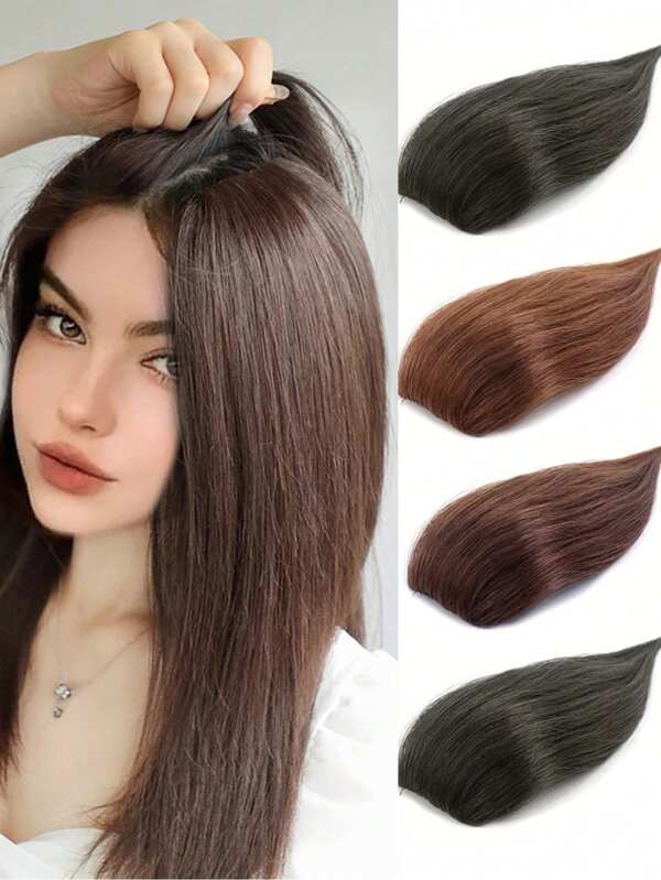 Almohadillas para raíz de cabello sintético, Almohadilla invisible Extensión de cabello recta y alta para mujer Peluca esponjosa Cabello postizo sintético corto y recto Extensión de cabello clip-in invisible Almohadilla falsa natural Piezas para el cabello esponjosas