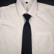 1pc Men's Slouchy No-Tie Zipper Polyester Necktie, Casual Wear And Party Gift Accessory Suitable For Shirts