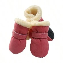 4pcs/Set Waterproof Anti-Slip Winter Pet Dog Shoes, Thick Warm Booties For Small Dogs & Puppies - Multicolor - View 19