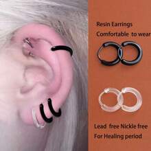 2 件/套 亚克力耳环圈 抗过敏耳洞穿刺耳洞耳钉 适合愈合期