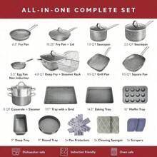 Home Hero Pots And Pans Set Non Stick - Induction Compatible Kitchen Cookware Sets + Bakeware Sets - Non Stick, PFOA Free, Oven Safe Pot And Pan Set Nonstick (23 Pcs - Granite) - 23 Pcs - Granite - View 2