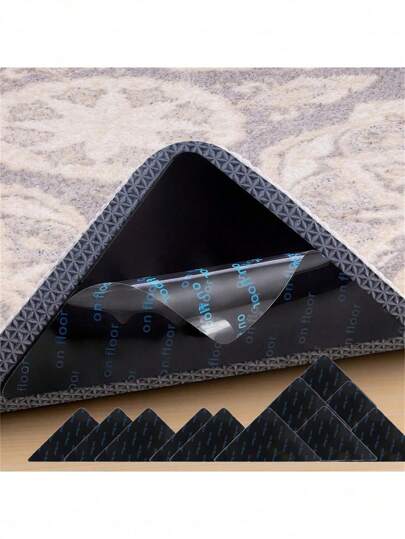 4/8/12/16/24 peças pinças de carpete antiderrapantes de dupla face, fitas de pinça de carpete triangulares pequenas laváveis adequadas para piso de madeira e ladrilho