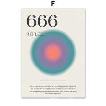 1 pieza Póster de arte de números angelicales de estilo moderno,impresiones de arte de gradiente de color estético, pintura en lienzo vintage para decoración de pared del hogar sin marco