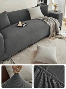 1pc Jacquard Striped Sofa Cover, Modern And Simple, Elastic, Dustproof And Anti Slip, Suitable For Living Rooms, Dining Rooms, Homes, And All Seasons